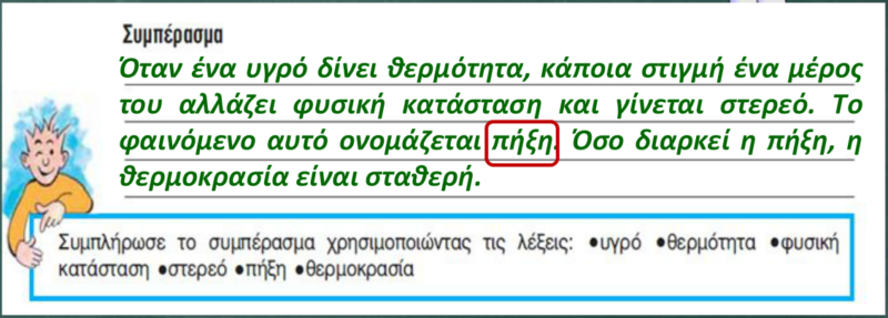 Συμπέρασμα 2ου πειράματος - Πήξη